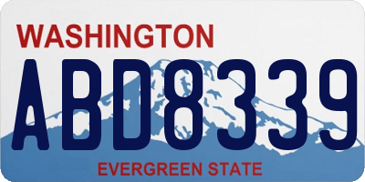 WA license plate ABD8339
