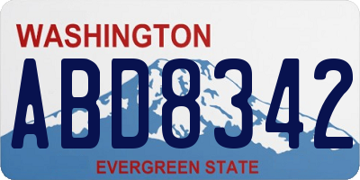 WA license plate ABD8342