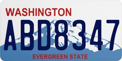 WA license plate ABD8347