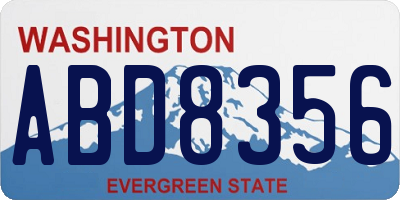 WA license plate ABD8356