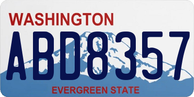 WA license plate ABD8357