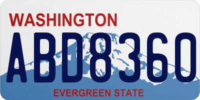 WA license plate ABD8360