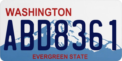 WA license plate ABD8361