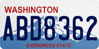 WA license plate ABD8362