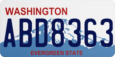 WA license plate ABD8363