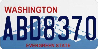 WA license plate ABD8370