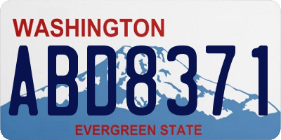 WA license plate ABD8371