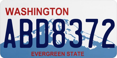 WA license plate ABD8372