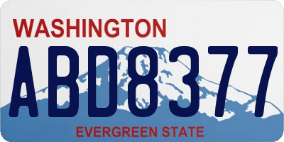 WA license plate ABD8377