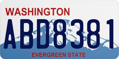 WA license plate ABD8381