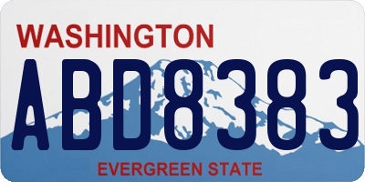 WA license plate ABD8383