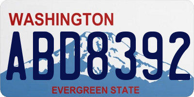 WA license plate ABD8392