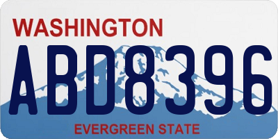 WA license plate ABD8396