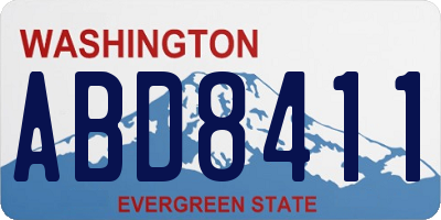 WA license plate ABD8411
