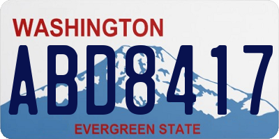 WA license plate ABD8417