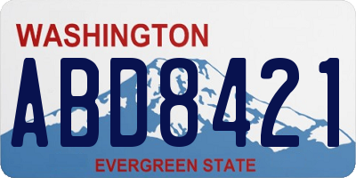 WA license plate ABD8421