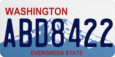 WA license plate ABD8422