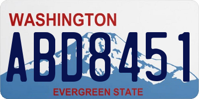 WA license plate ABD8451