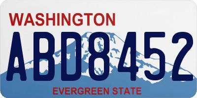 WA license plate ABD8452