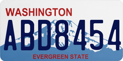 WA license plate ABD8454