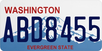 WA license plate ABD8455