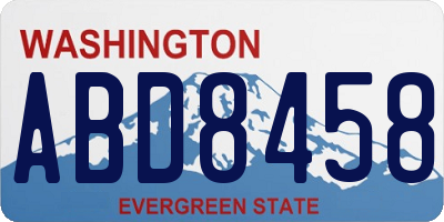 WA license plate ABD8458