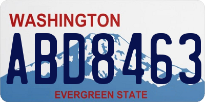 WA license plate ABD8463