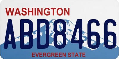 WA license plate ABD8466