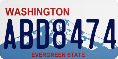 WA license plate ABD8474