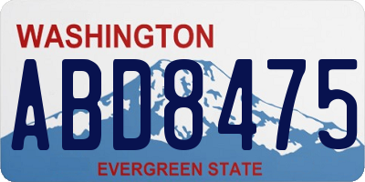 WA license plate ABD8475