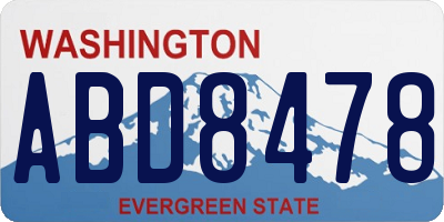 WA license plate ABD8478