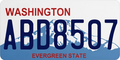 WA license plate ABD8507
