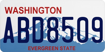 WA license plate ABD8509