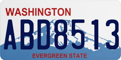 WA license plate ABD8513
