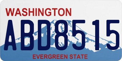 WA license plate ABD8515