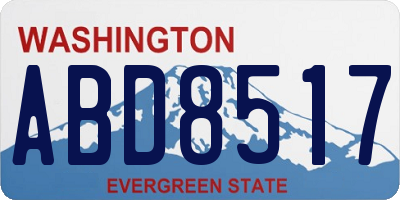 WA license plate ABD8517