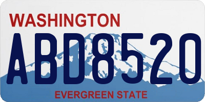 WA license plate ABD8520
