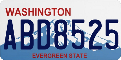 WA license plate ABD8525