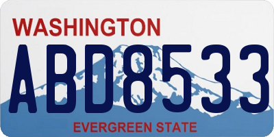 WA license plate ABD8533