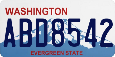 WA license plate ABD8542
