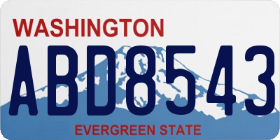 WA license plate ABD8543