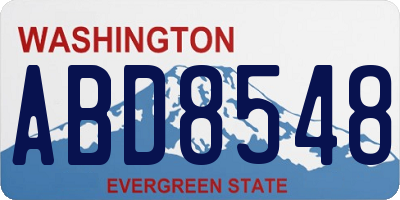 WA license plate ABD8548