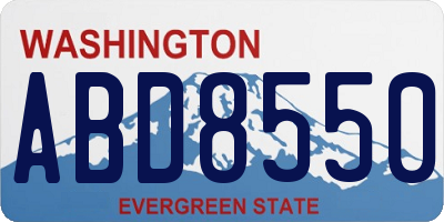 WA license plate ABD8550