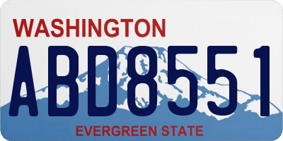 WA license plate ABD8551