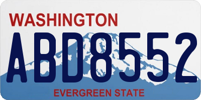 WA license plate ABD8552