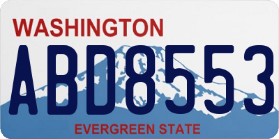 WA license plate ABD8553