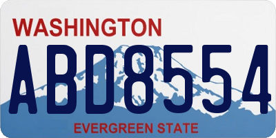 WA license plate ABD8554