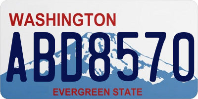 WA license plate ABD8570