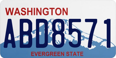 WA license plate ABD8571