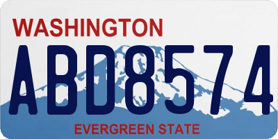 WA license plate ABD8574